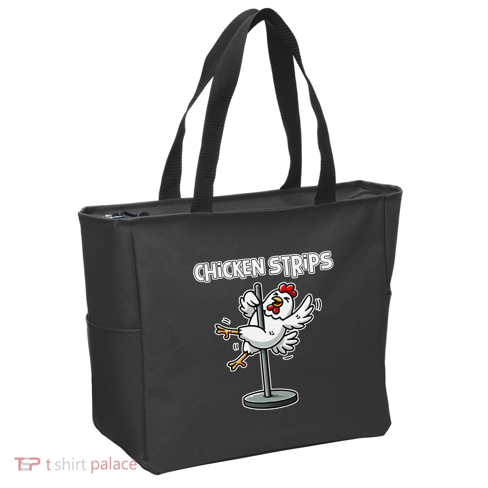 Chicken Strips Pun Funny Sarcastic Life Quotes Jokes Humor Tote Bag