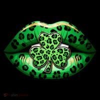 Cute St Patrick's Day Leopard Print Lip Print Shamrock Clover Coffee Mug thumb 5