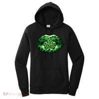 Cute St Patrick's Day Leopard Print Lip Print Shamrock Clover Women's Hoodie thumb 0