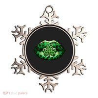 Cute St Patrick's Day Leopard Print Lip Print Shamrock Clover Ornament thumb 0