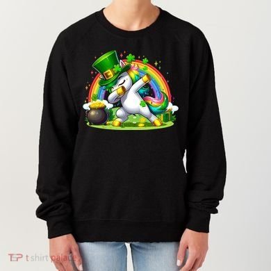 Cute St Patricks Day Dabbing Leprechaun Pony Women's Sweatshirt