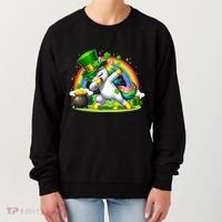 Cute St Patricks Day Dabbing Leprechaun Pony Women's Sweatshirt thumb 0