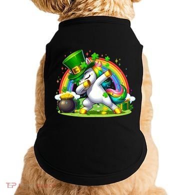 Cute St Patricks Day Dabbing Leprechaun Pony Doggie Tank