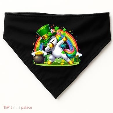 Cute St Patricks Day Dabbing Leprechaun Pony USA-Made Doggie Bandana