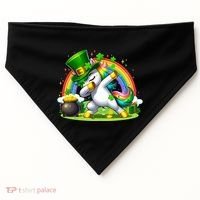 Cute St Patricks Day Dabbing Leprechaun Pony USA-Made Doggie Bandana thumb 0