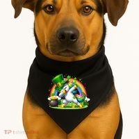 Cute St Patricks Day Dabbing Leprechaun Pony USA-Made Doggie Bandana thumb 1