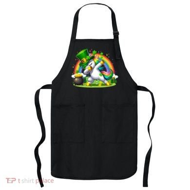Cute St Patricks Day Dabbing Leprechaun Pony Apron
