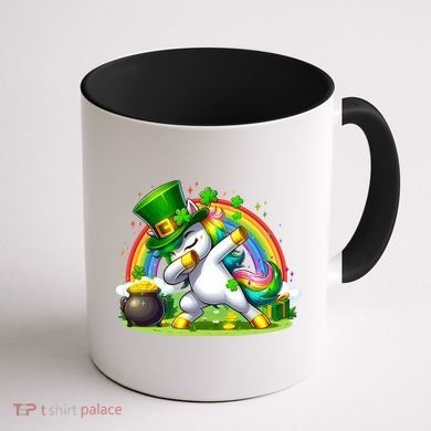 Cute St Patricks Day Dabbing Leprechaun Pony Coffee Mug back