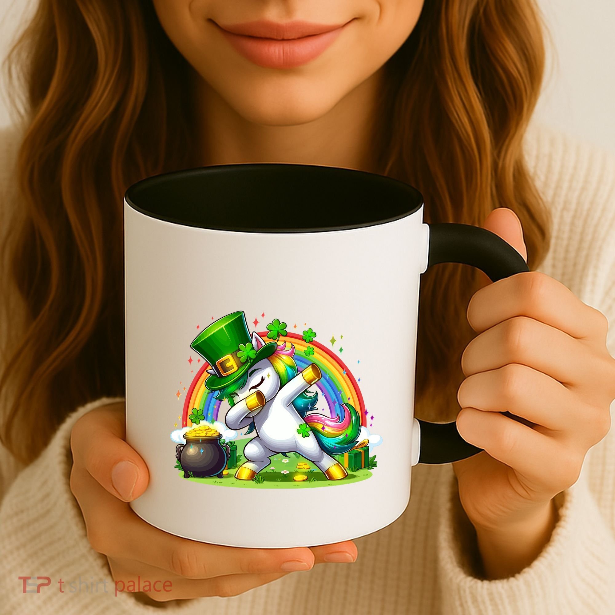 Cute St Patricks Day Dabbing Leprechaun Pony Coffee Mug