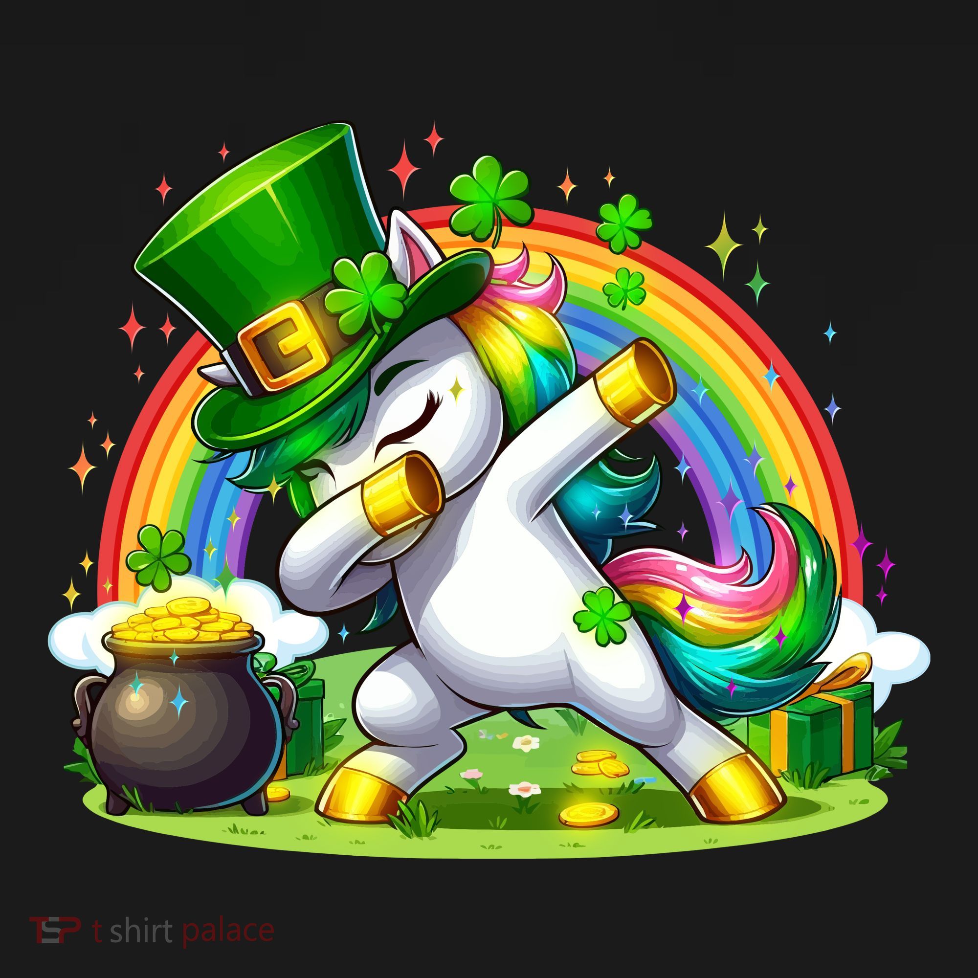 Cute St Patricks Day Dabbing Leprechaun Pony Polo