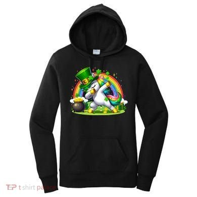 Cute St Patricks Day Dabbing Leprechaun Pony Women's Hoodie
