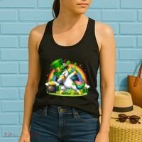 Cute St Patricks Day Dabbing Leprechaun Pony Women's Tank Top thumb 2