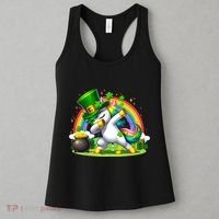 Cute St Patricks Day Dabbing Leprechaun Pony Women's Tank Top thumb 3
