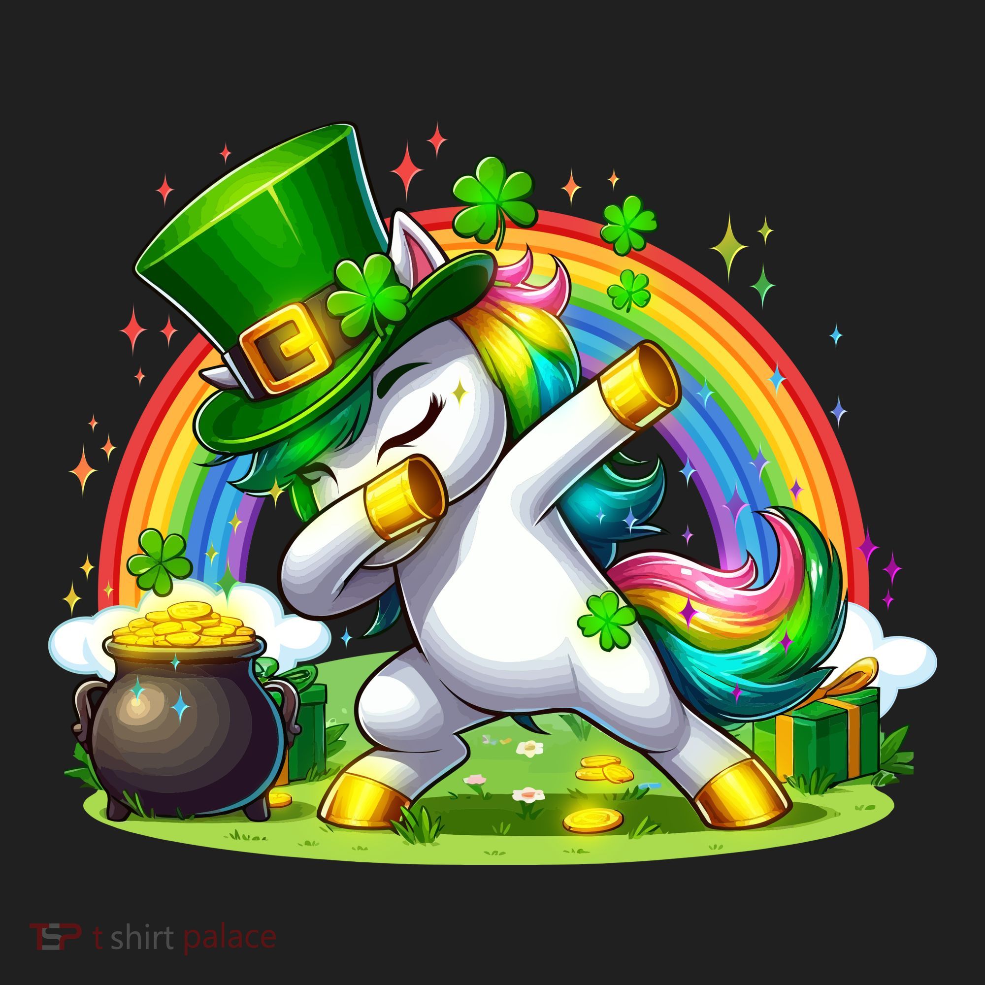 Cute St Patricks Day Dabbing Leprechaun Pony Hat