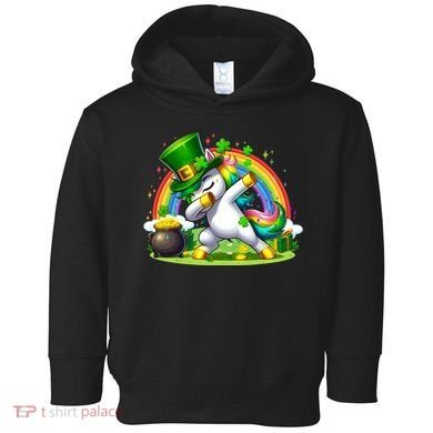 Cute St Patricks Day Dabbing Leprechaun Pony Toddler Hoodie