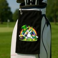 Cute St Patricks Day Dabbing Leprechaun Pony Golf Towel thumb 2