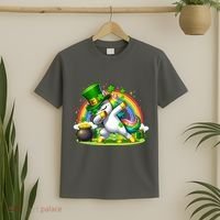 Cute St Patricks Day Dabbing Leprechaun Pony T-Shirt thumb 2