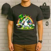 Cute St Patricks Day Dabbing Leprechaun Pony T-Shirt thumb 6