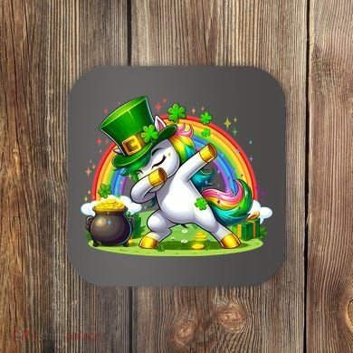 Cute St Patricks Day Dabbing Leprechaun Pony Coaster