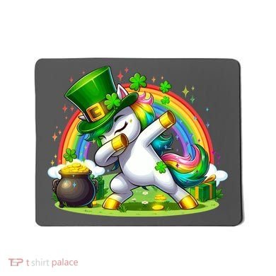 Cute St Patricks Day Dabbing Leprechaun Pony Mousepad