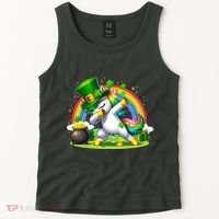 Cute St Patricks Day Dabbing Leprechaun Pony Tank Top thumb 2