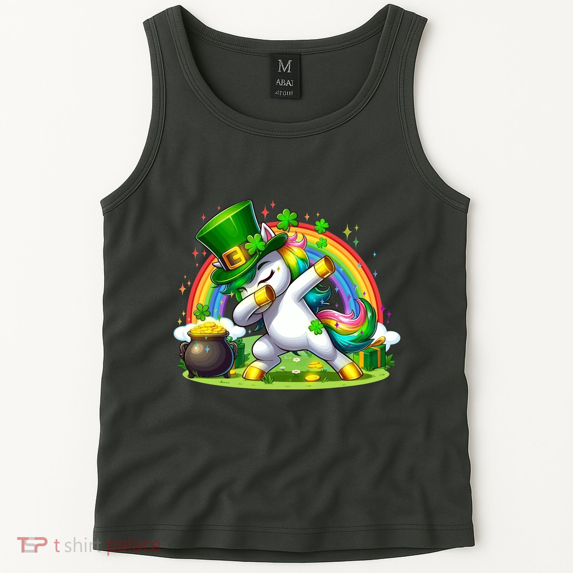 Cute St Patricks Day Dabbing Leprechaun Pony Tank Top