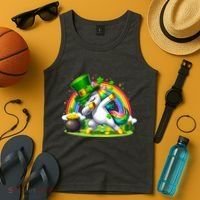 Cute St Patricks Day Dabbing Leprechaun Pony Tank Top thumb 4