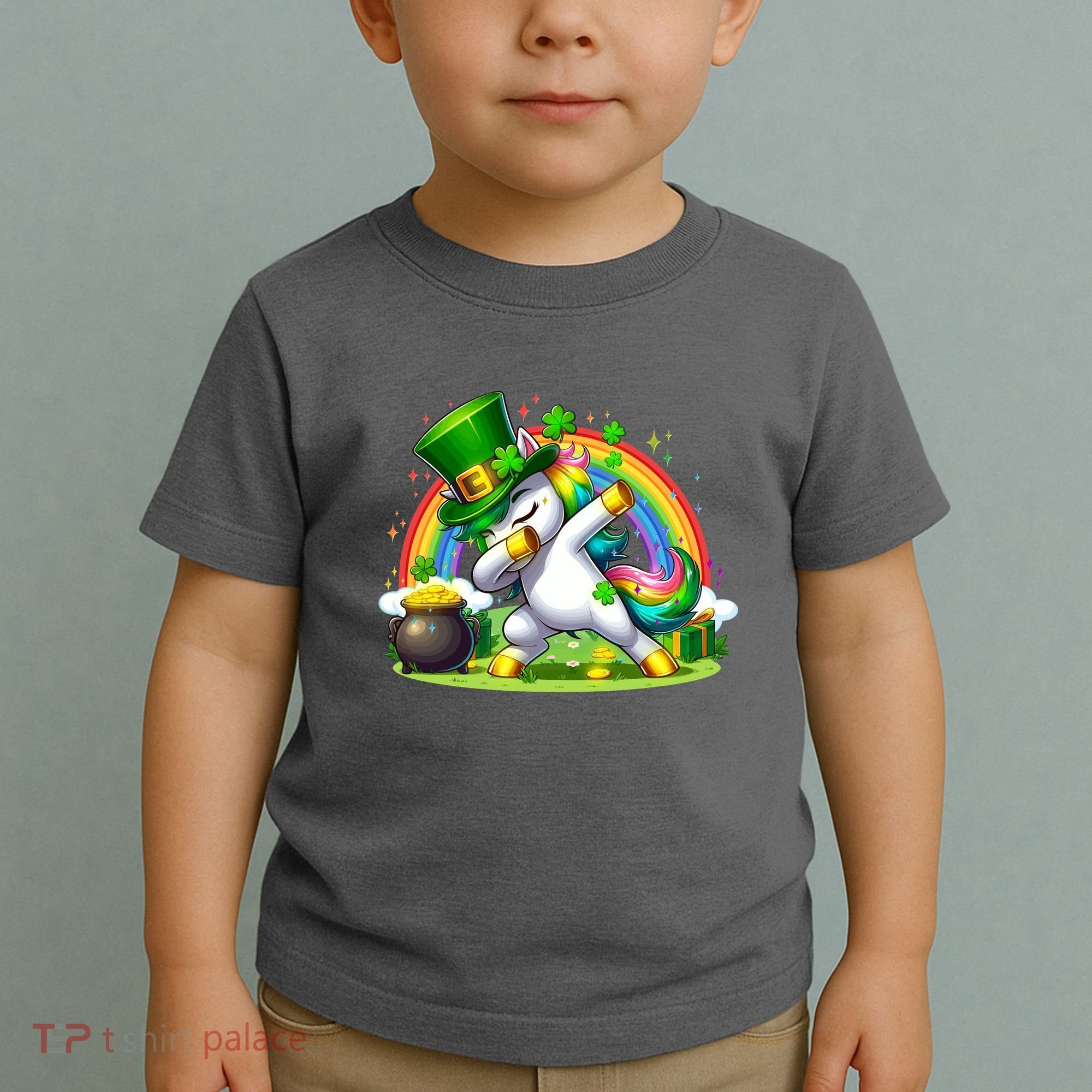 Cute St Patricks Day Dabbing Leprechaun Pony Toddler T-Shirt