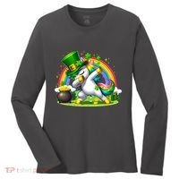 Cute St Patricks Day Dabbing Leprechaun Pony Women's Long Sleeve Shirt thumb 0