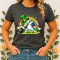 Cute St Patricks Day Dabbing Leprechaun Pony Women's T-Shirt thumb 2