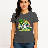 Cute St Patricks Day Dabbing Leprechaun Pony Women's T-Shirt thumb 4