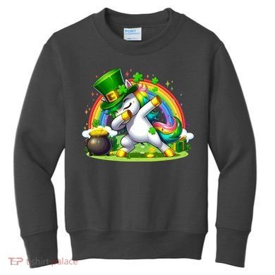 Cute St Patricks Day Dabbing Leprechaun Pony Kids Sweatshirt