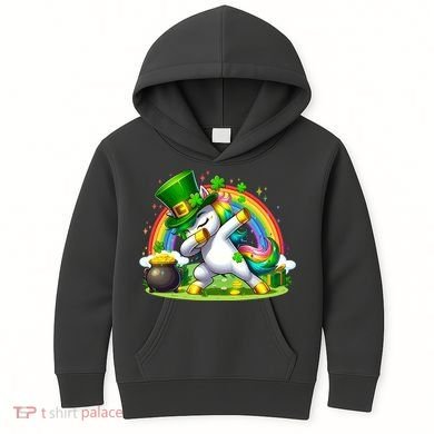 Cute St Patricks Day Dabbing Leprechaun Pony Kids Hoodie