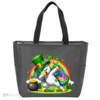 Cute St Patricks Day Dabbing Leprechaun Pony Tote Bag thumb 0
