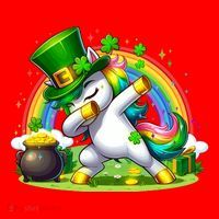 Cute St Patricks Day Dabbing Leprechaun Pony Santa Hat thumb 1