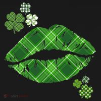 Cute St Patrick's Day Green Plaid Lip Print Doggie Tank thumb 4