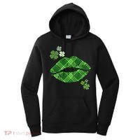 Cute St Patrick's Day Green Plaid Lip Print Women's Hoodie thumb 0