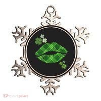 Cute St Patrick's Day Green Plaid Lip Print Ornament thumb 0