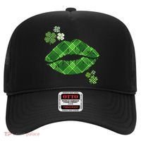 Cute St Patrick's Day Green Plaid Lip Print Hat thumb 0