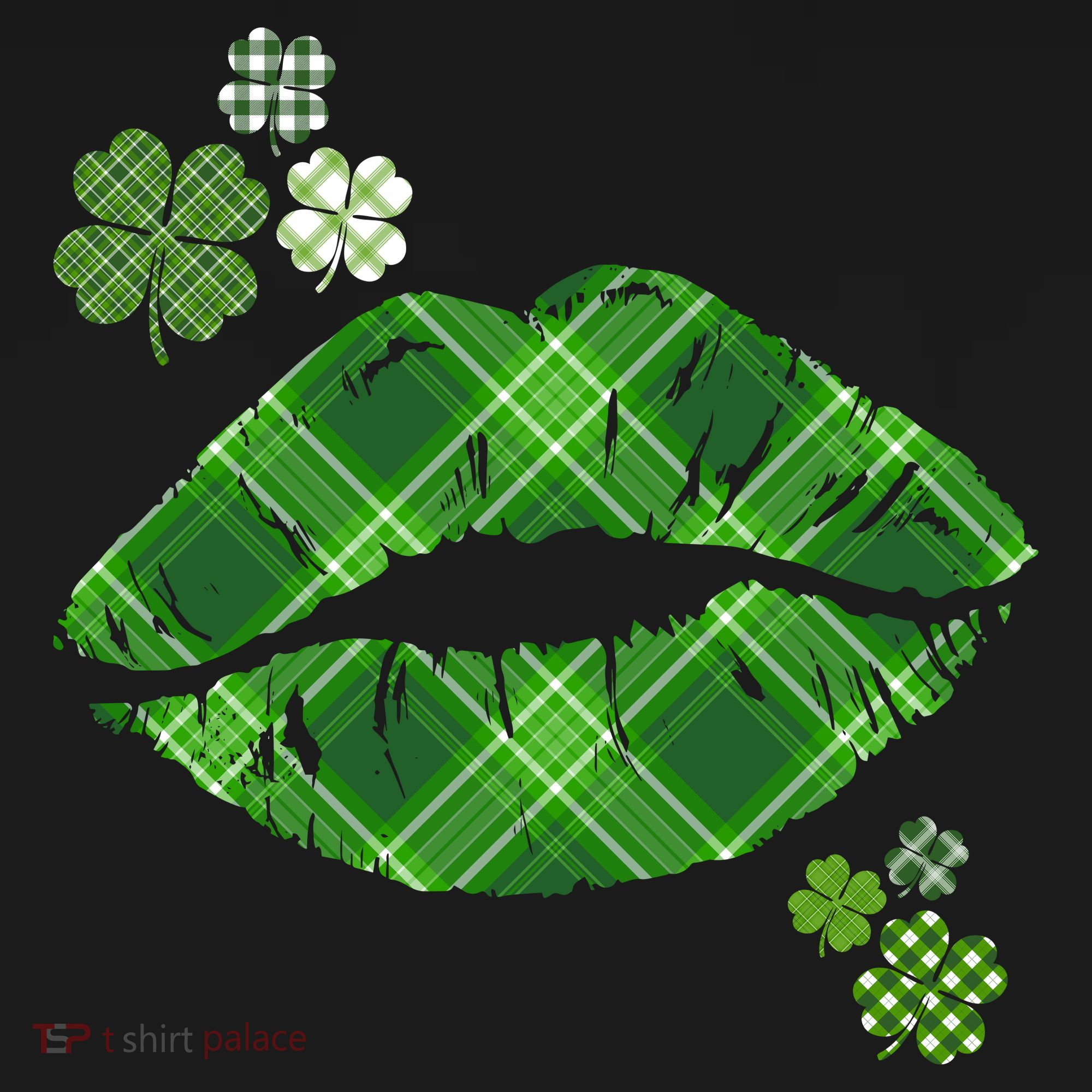 Cute St Patrick's Day Green Plaid Lip Print Toddler Hoodie