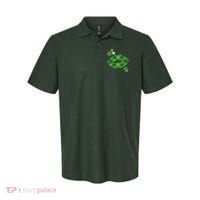 Cute St Patrick's Day Green Plaid Lip Print Polo thumb 0