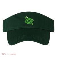 Cute St Patrick's Day Green Plaid Lip Print Visor thumb 0