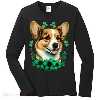 Corgi St. Patricks Day: Fun For Corgi And Irish Lovers Women's Long Sleeve Shirt