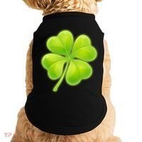 Cute St Patricks Day Lucky Glowing Shamrock Clover Doggie Tank thumb 0