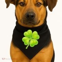 Cute St Patricks Day Lucky Glowing Shamrock Clover USA-Made Doggie Bandana thumb 1