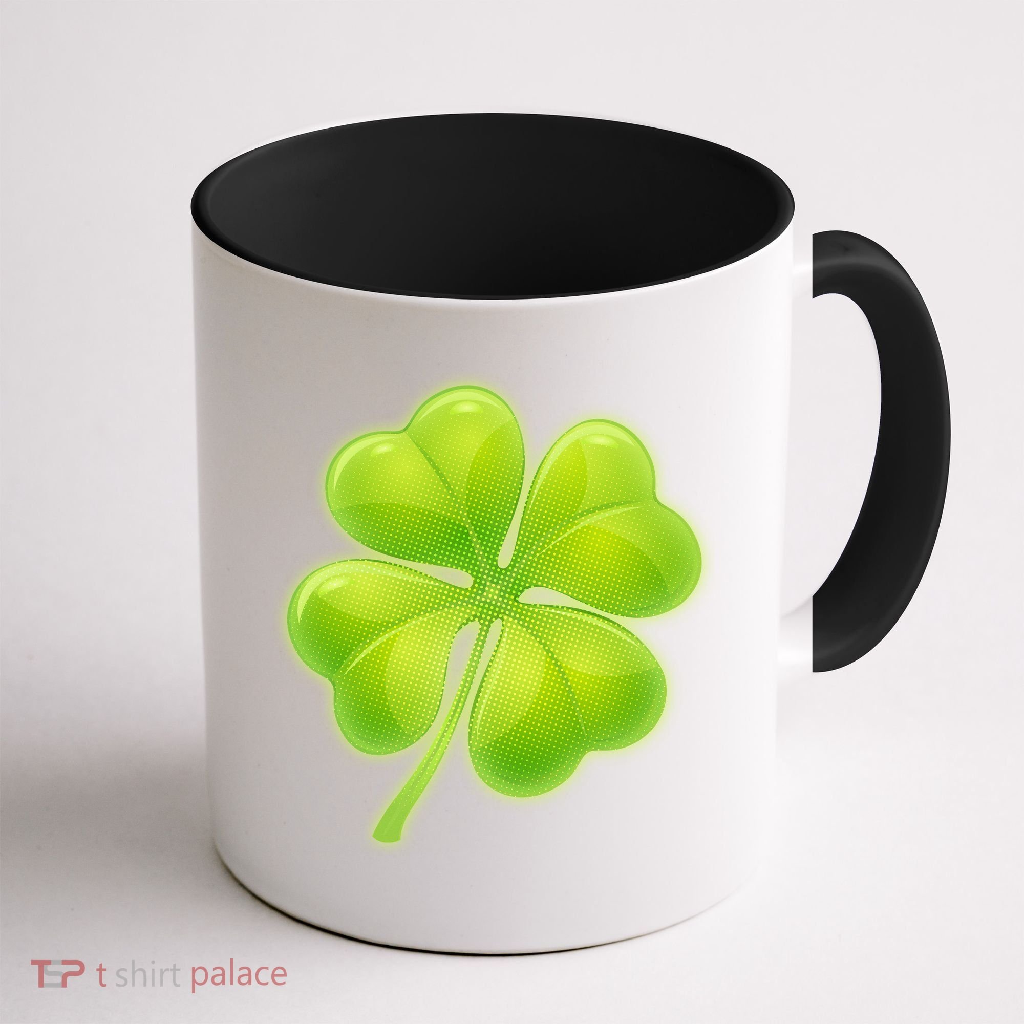 Cute St Patricks Day Lucky Glowing Shamrock Clover Coffee Mug
