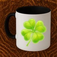 Cute St Patricks Day Lucky Glowing Shamrock Clover Coffee Mug thumb 2