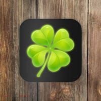 Cute St Patricks Day Lucky Glowing Shamrock Clover Coaster thumb 0