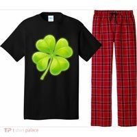 Cute St Patricks Day Lucky Glowing Shamrock Clover Pajama Set thumb 0