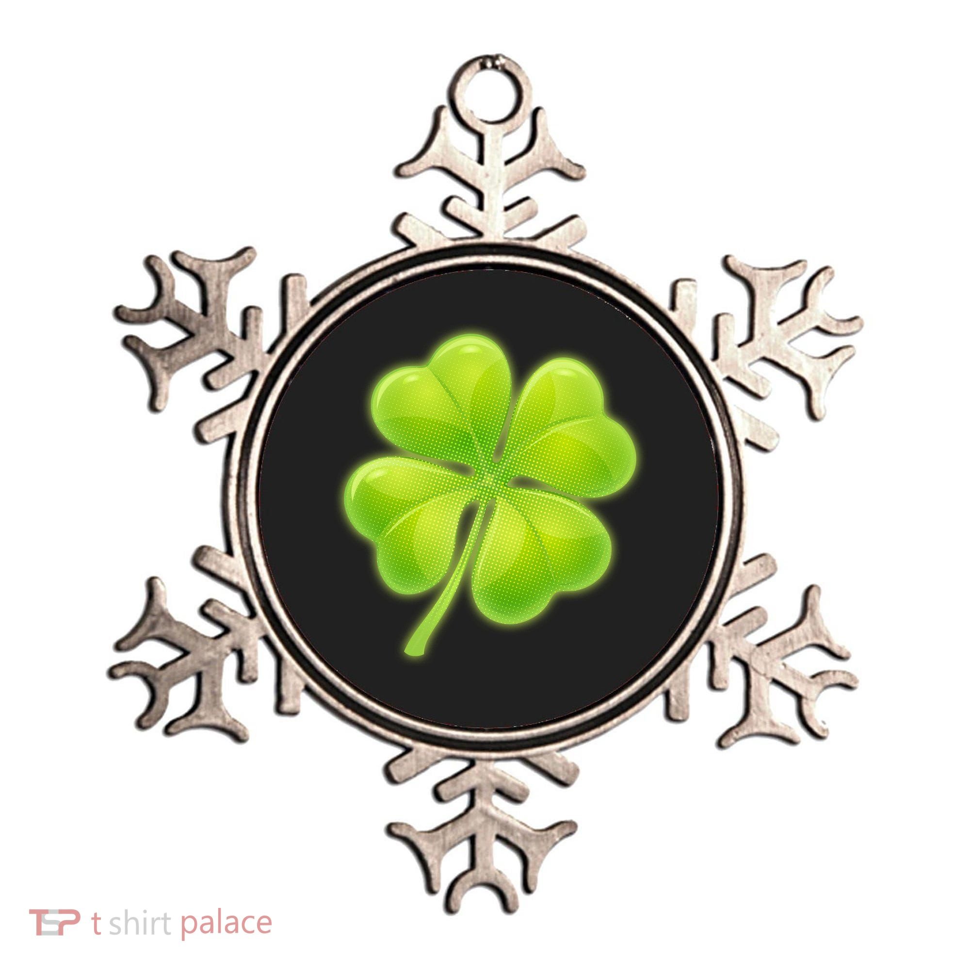 Cute St Patricks Day Lucky Glowing Shamrock Clover Ornament